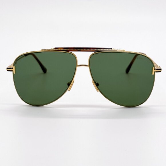 NEW TOM FORD BRADY TF1018 30N GOLD/GREEN FT1018/S 30N UNISEX SUNGLASSES TOM FORD - Picture 1 of 10